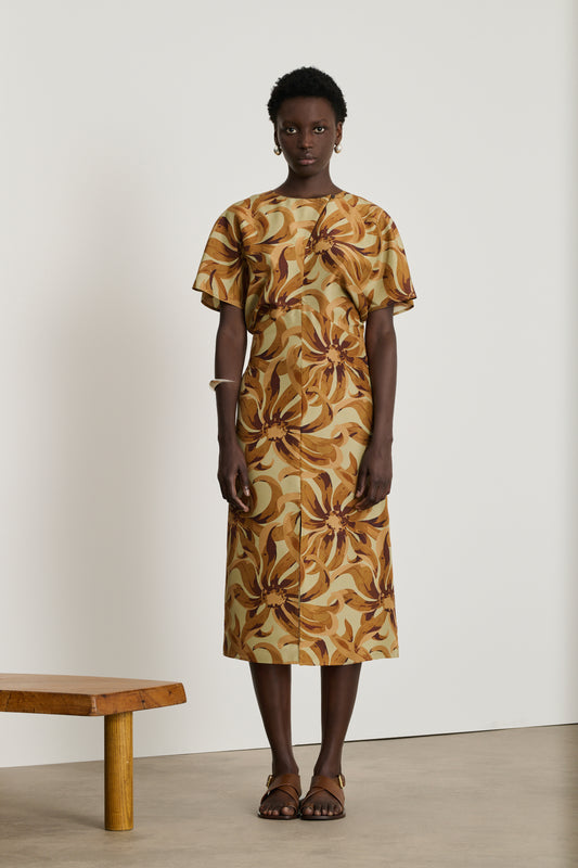 Robe Ella - Orange/Argile - Soie - Femme