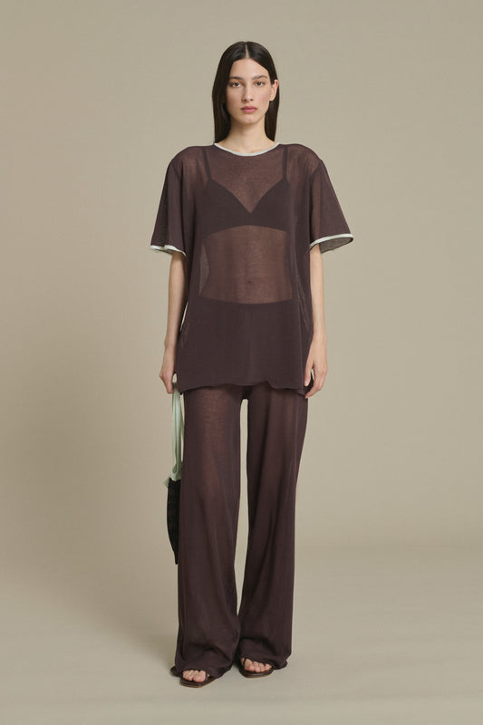 Pantalon Nico chocolat en maille Soeur & TL180 - Soeur