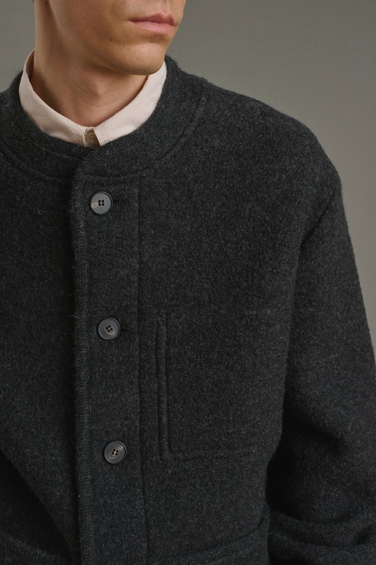 Aliocha jacket - Charcoal Grey - Wool - Men vue 3