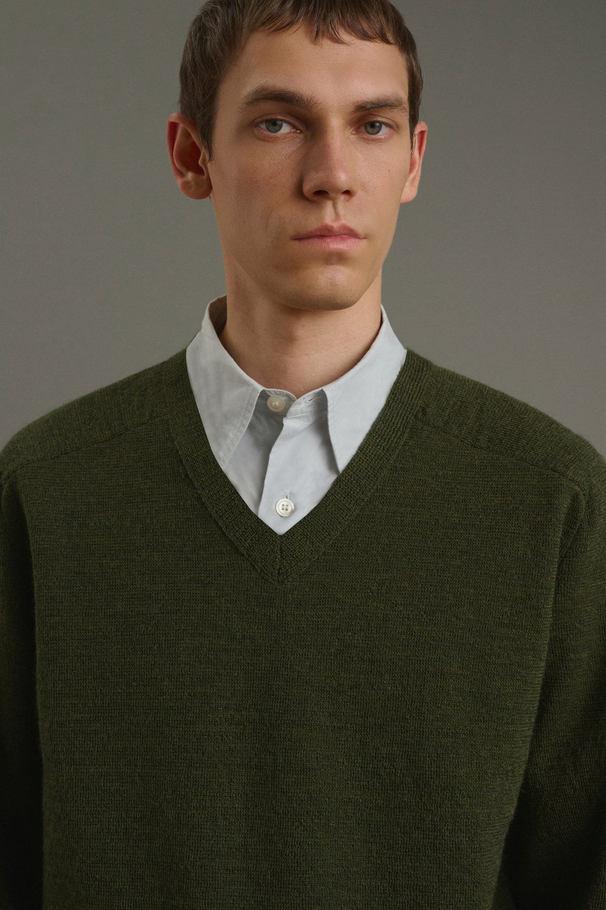 Pullover Themo - Dark Green - Wool - Men vue 5