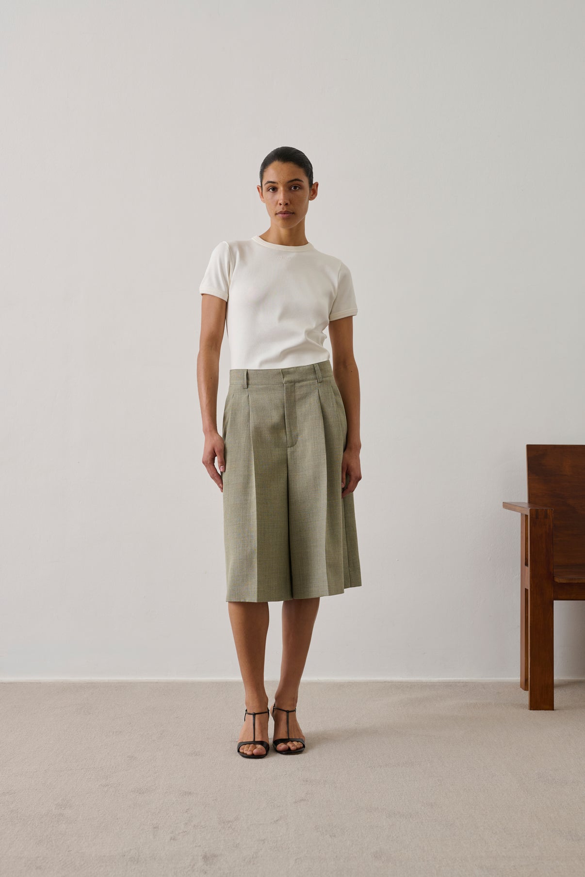 Bermuda Imogen - Amande - Coton - Femme vue 1