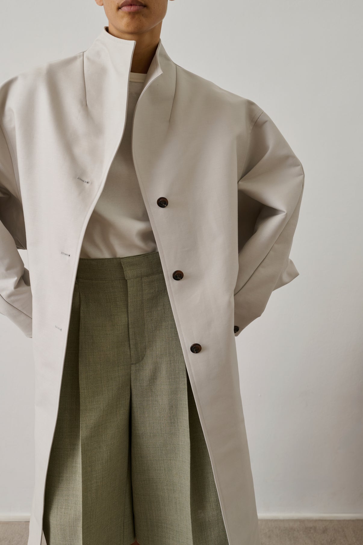 Hyacinthe coat - Light Grey Organic Cotton Women - Soeur vue 3