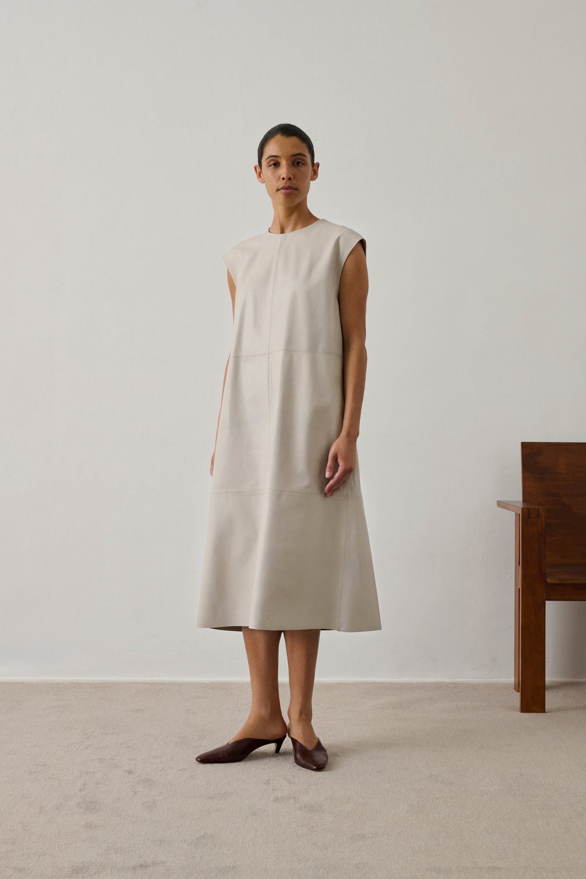 Dress Sofia - Mastic - Leather - Women vue 4