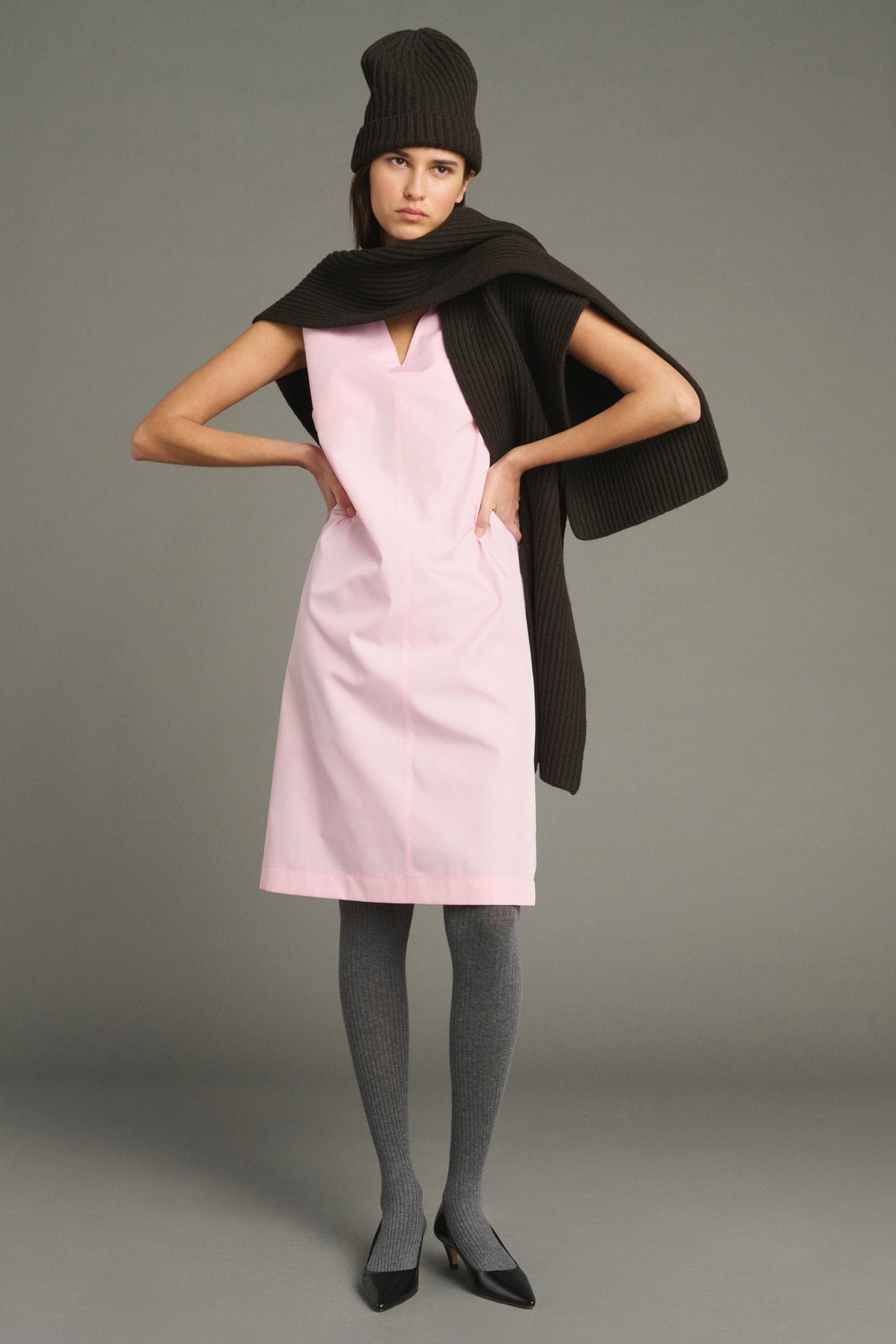Scarf Loretta - Chocolate - Merino Wool - Women vue 3