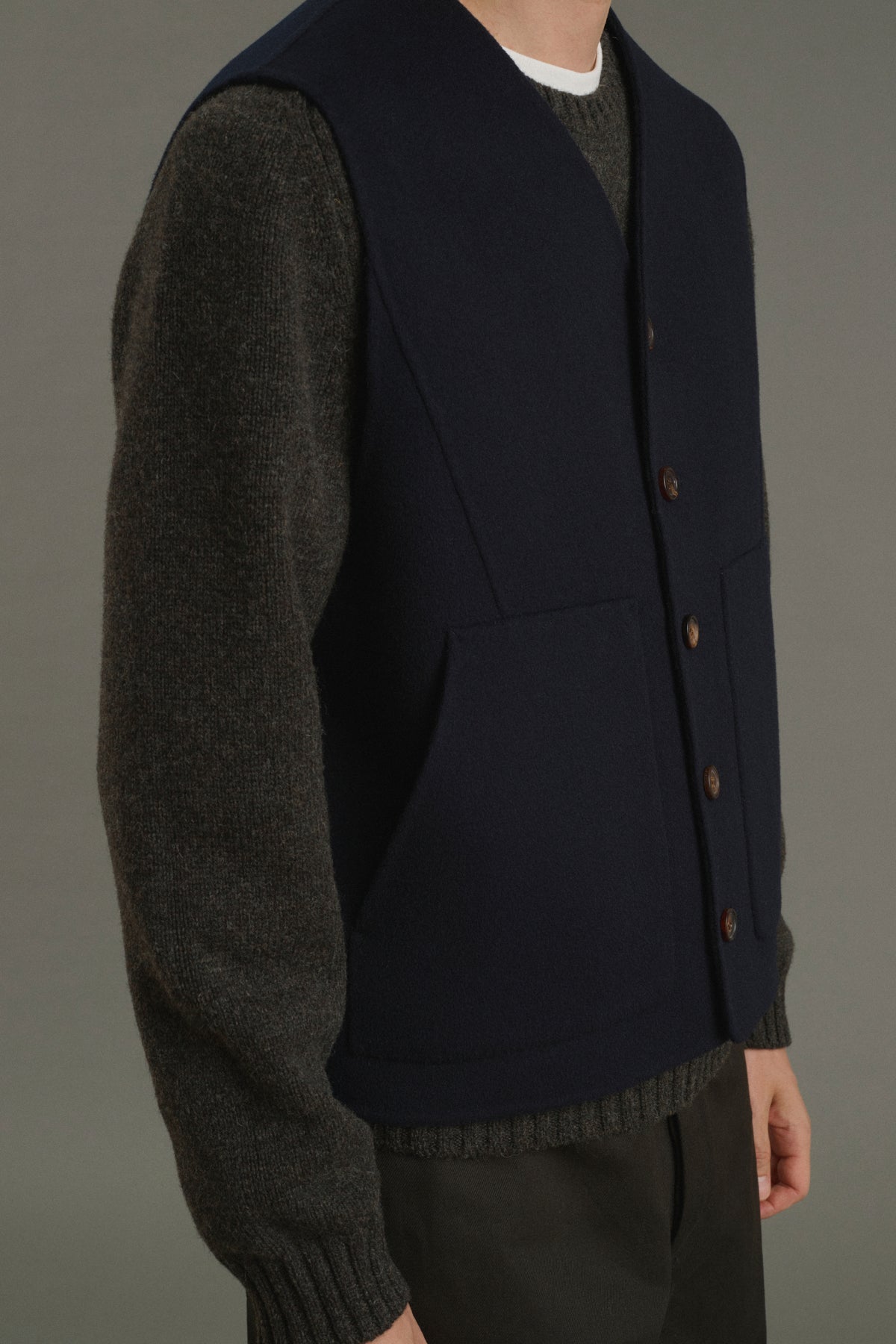 Romain jacket - Deep Navy - Double-Faced Fabric - Men