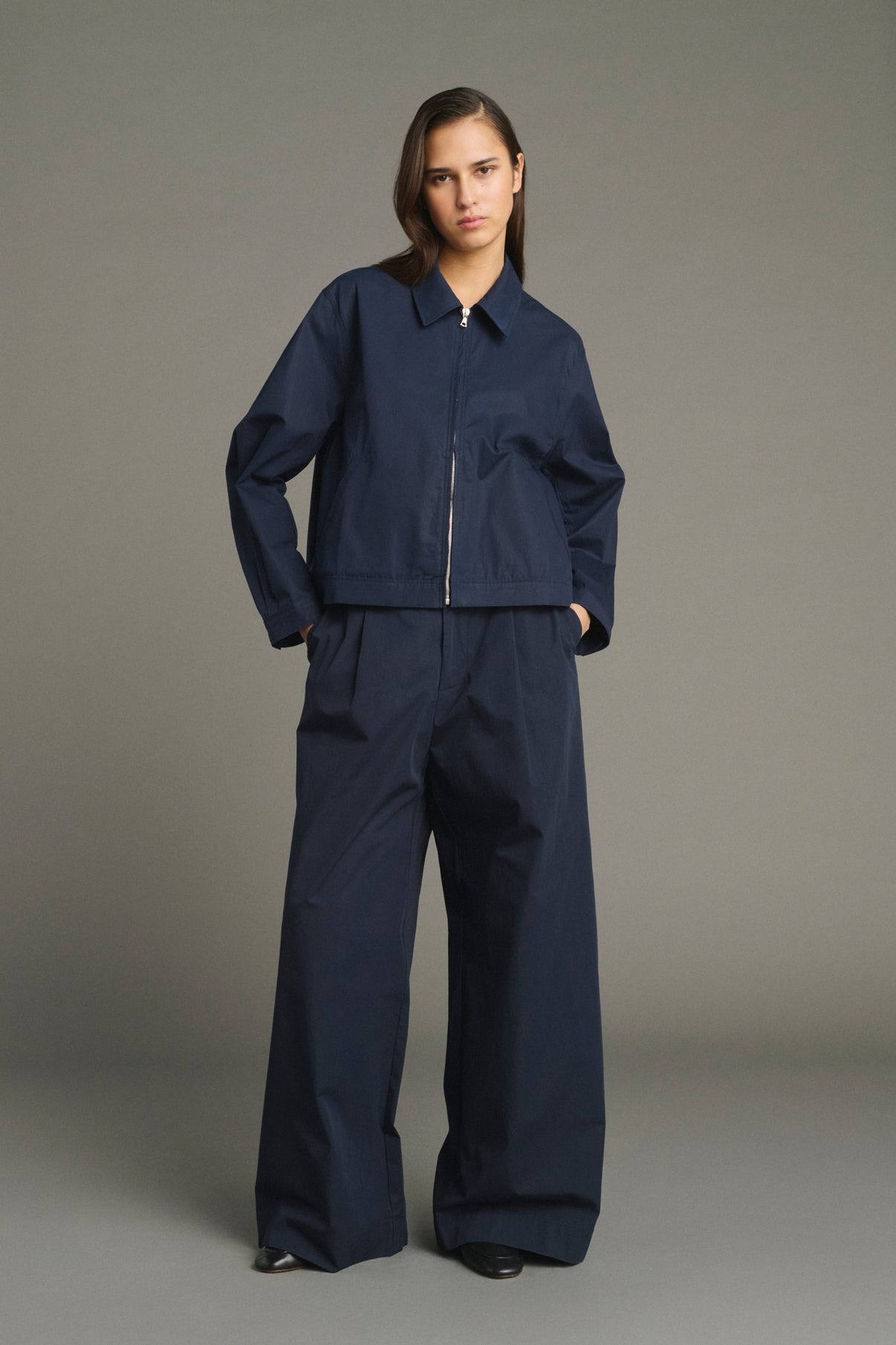 Jared Jacket - Navy - Cotton - Women vue 1