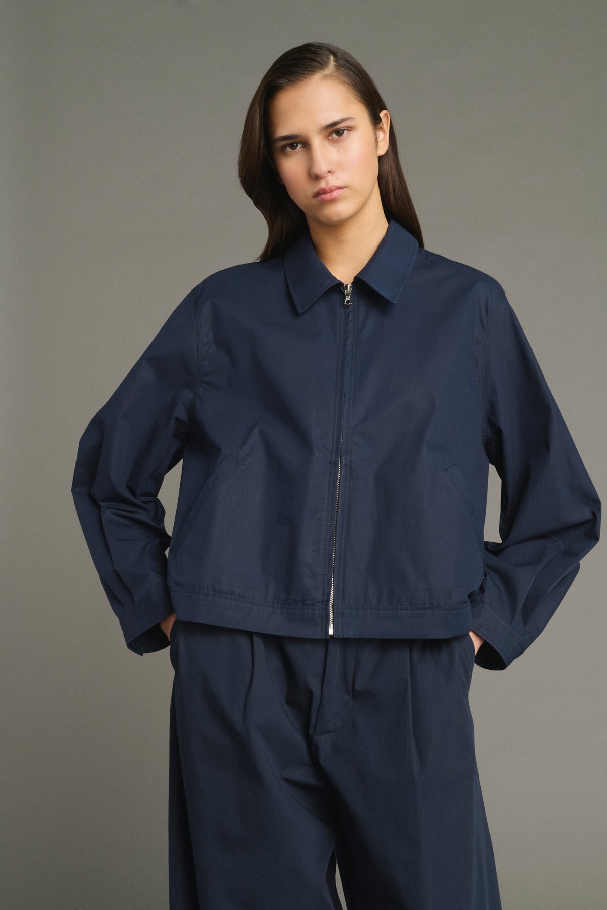 Jared Jacket - Navy - Cotton - Women vue 3