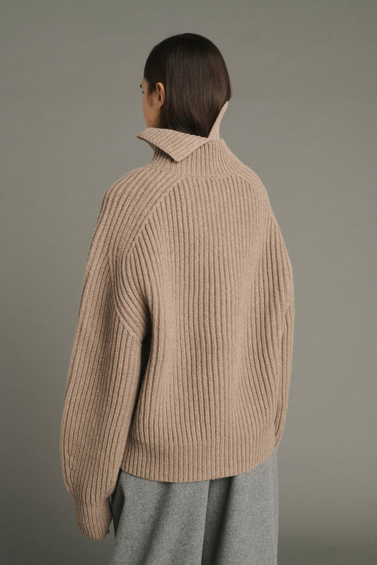 Collar Gad - Beige Marl - Merino Wool - Women