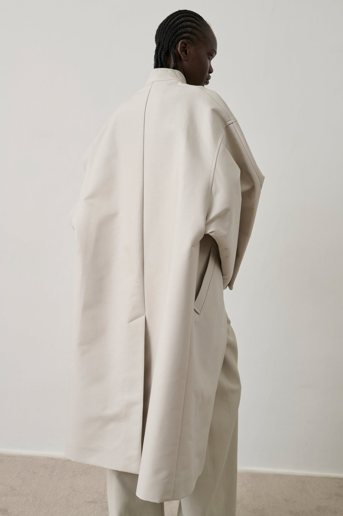 Hyacinthe coat - Light Grey Organic Cotton Women - Soeur