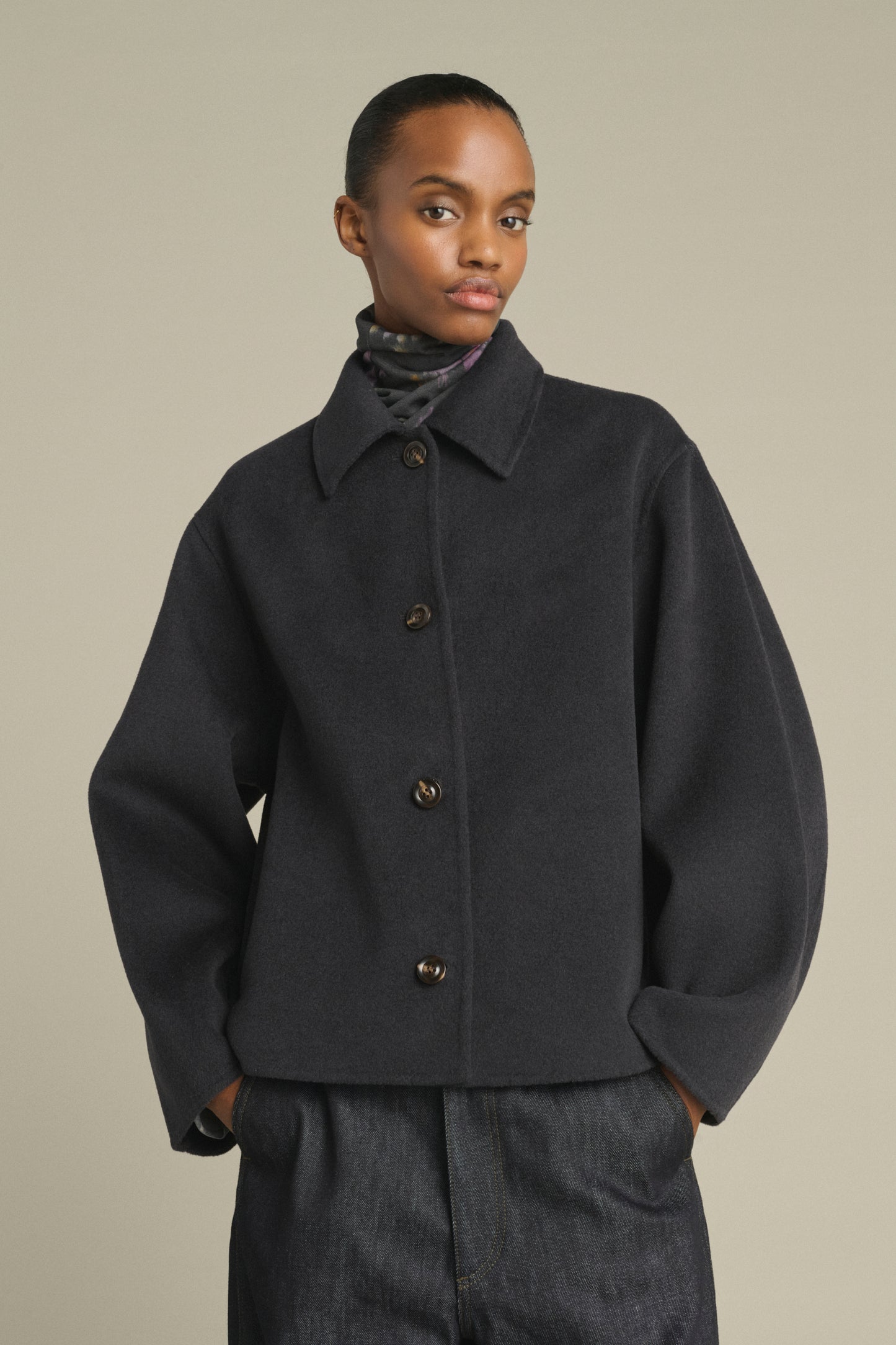Coat Gyoda - Charcoal - Wool - Women
