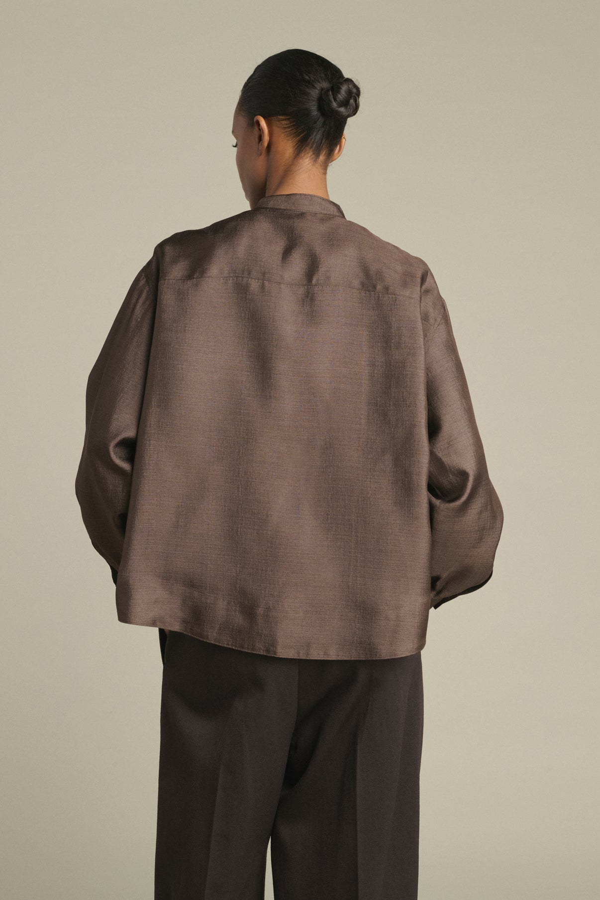 Blouse Hampton - Dark Brown - Silk - Women vue 4