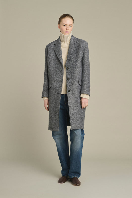 Leon Coat - Grey/Black - Wool - Women