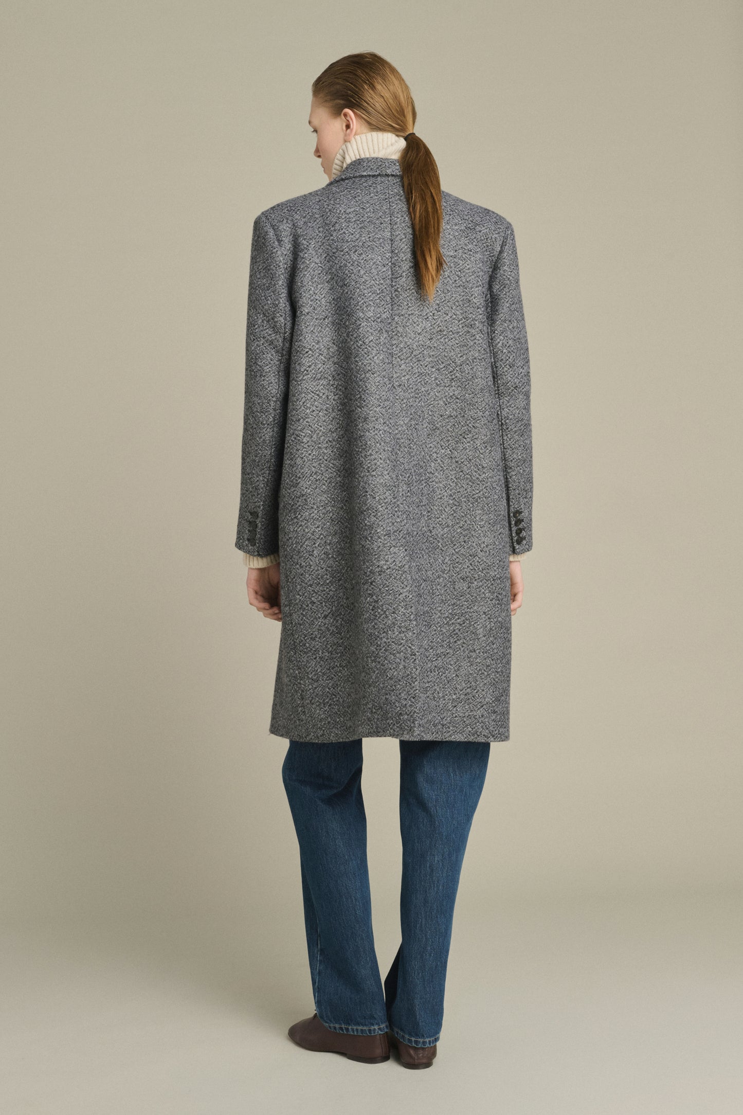 Leon Coat - Grey/Black - Wool - Women