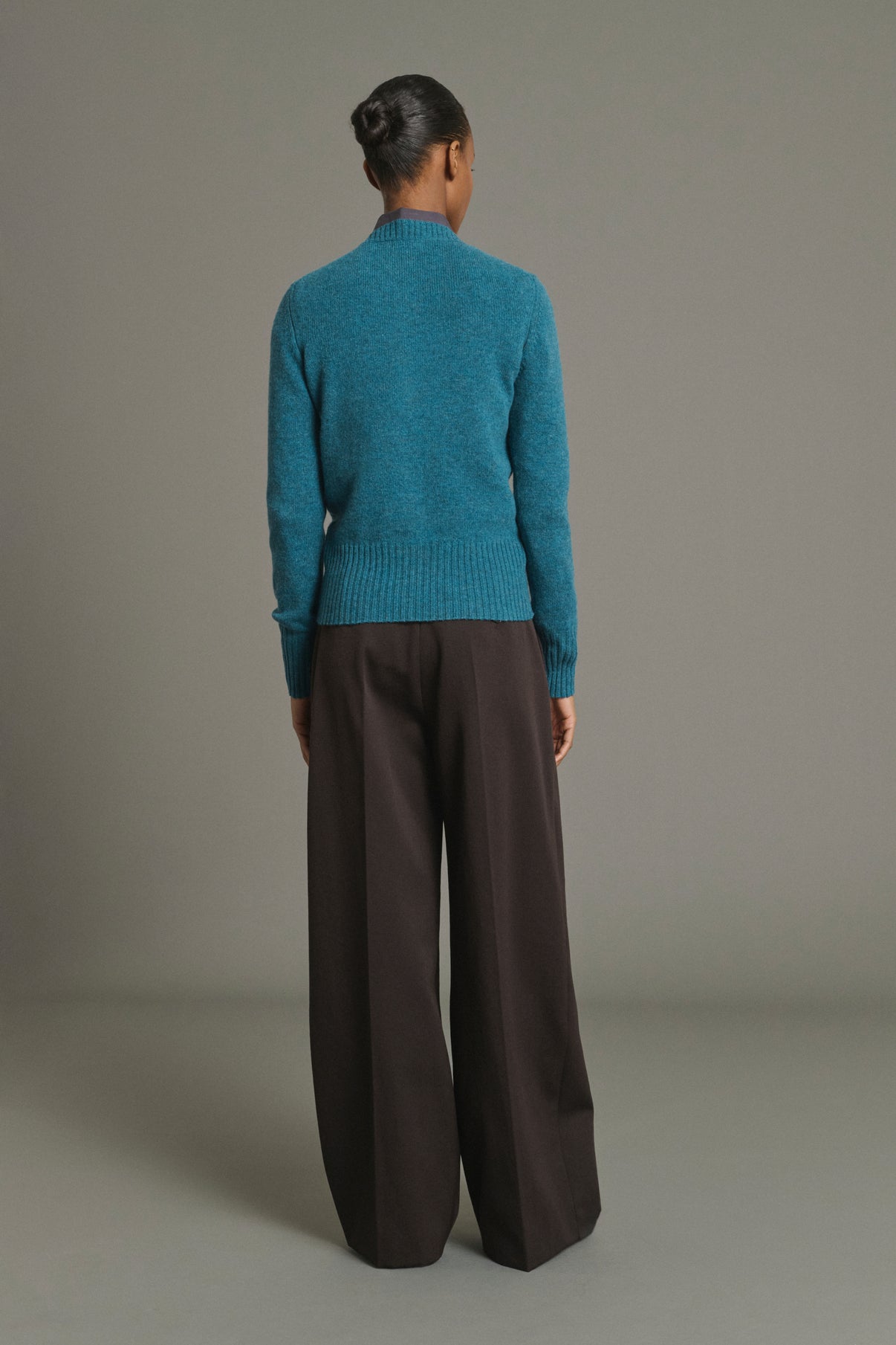 Fugu Cardigan - Persian Blue - Merino Wool - Women vue 2
