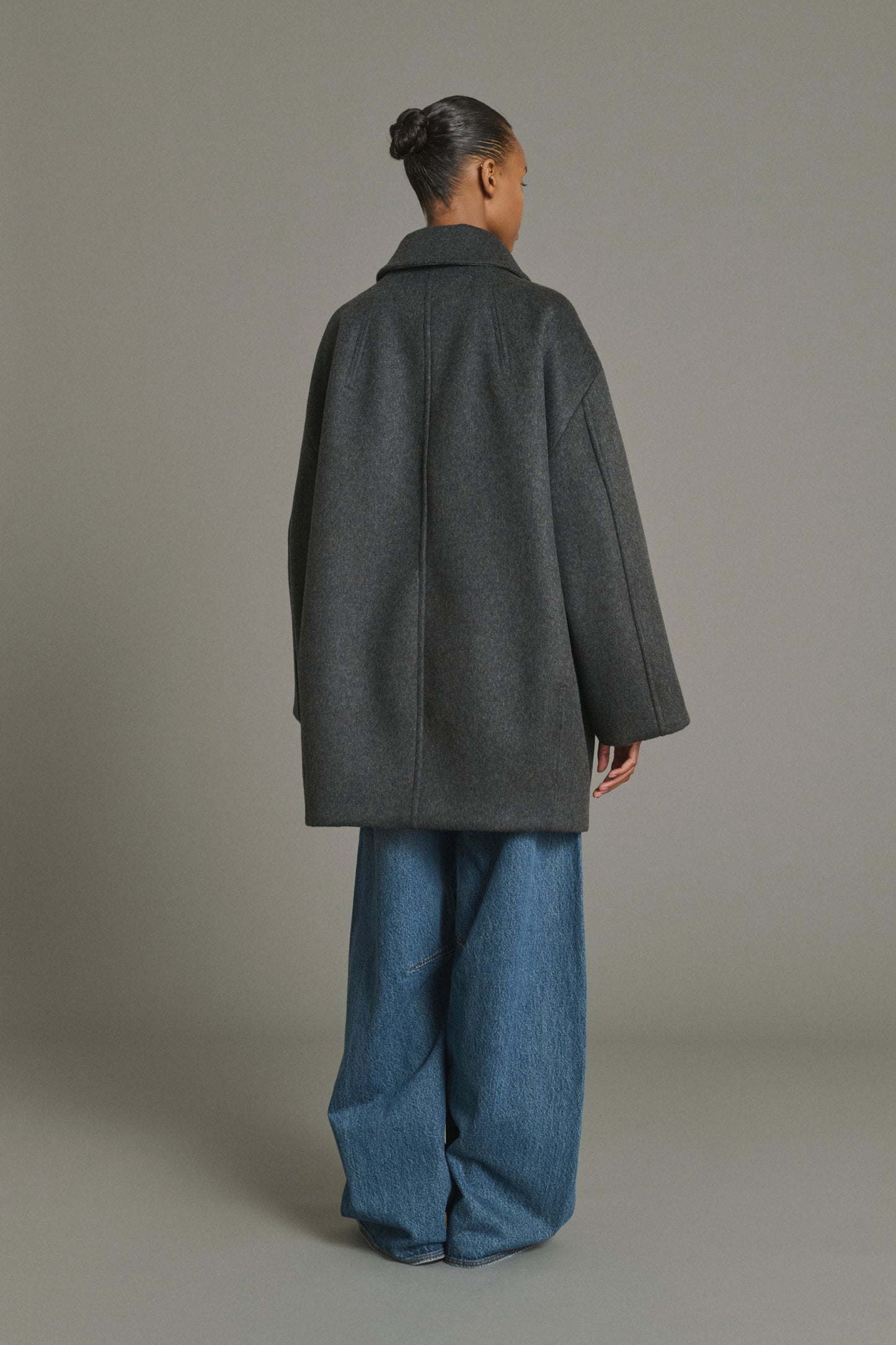 Kasper Coat - Anthracite Marl - Wool - Women