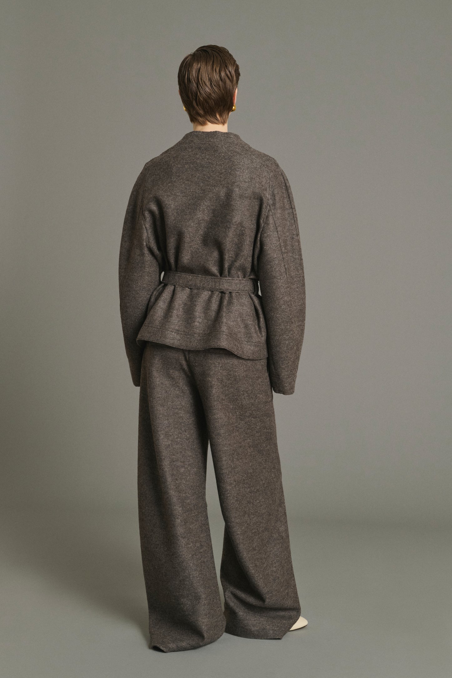 Jacket Theia - Chiné Taupe - Wool - Women