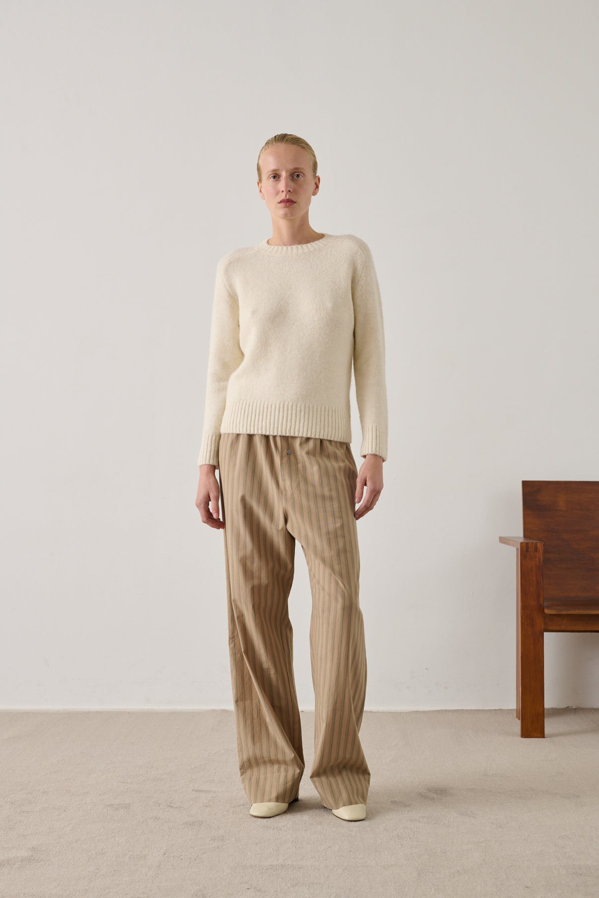 Harlan trousers - Green Beige - Cotton - Women vue 1