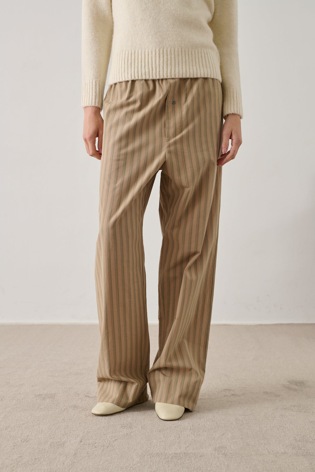 Harlan trousers - Green Beige - Cotton - Women vue 3