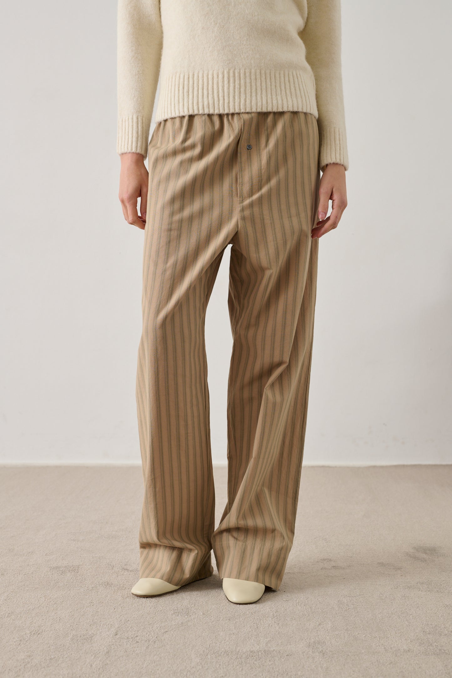 Harlan trousers - Green Beige - Cotton - Women