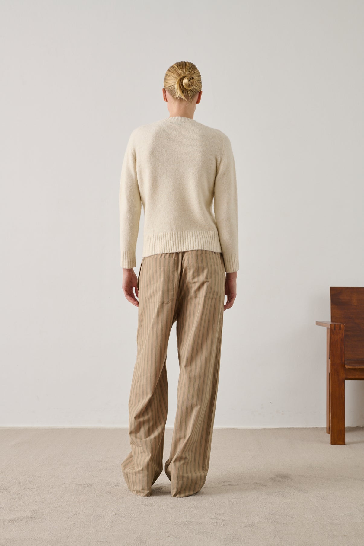 Harlan trousers - Green Beige - Cotton - Women vue 2