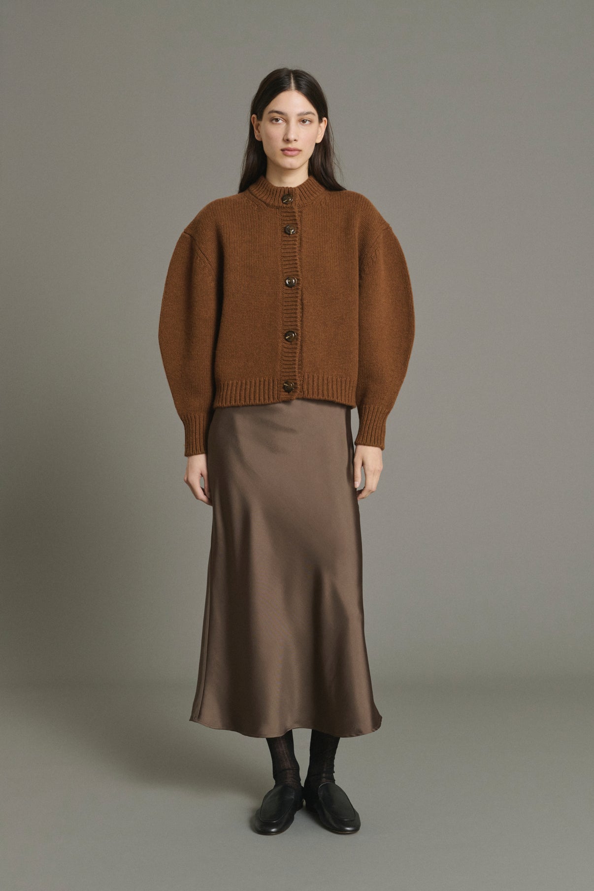 Leonard Cardigan - Caramel - Merino Wool - Women vue 3
