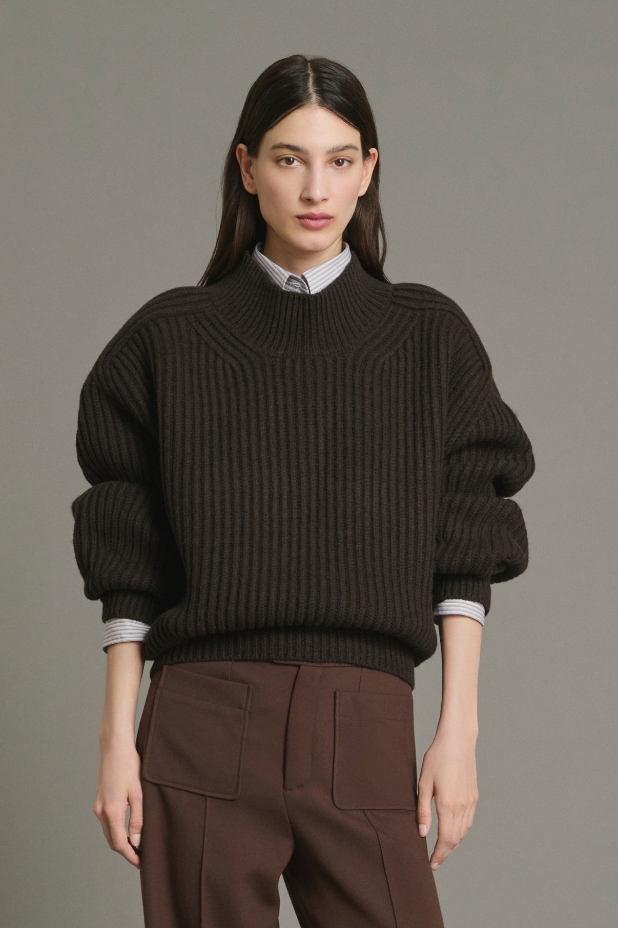 Pullover Flamand - Chocolate - Merino Wool - Women vue 2