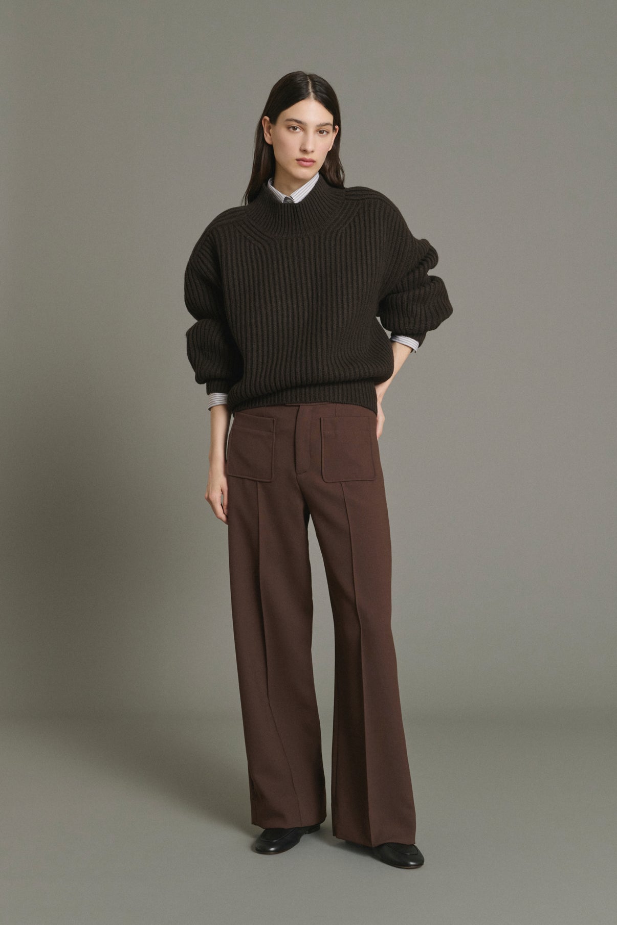 Pullover Flamand - Chocolate - Merino Wool - Women vue 1