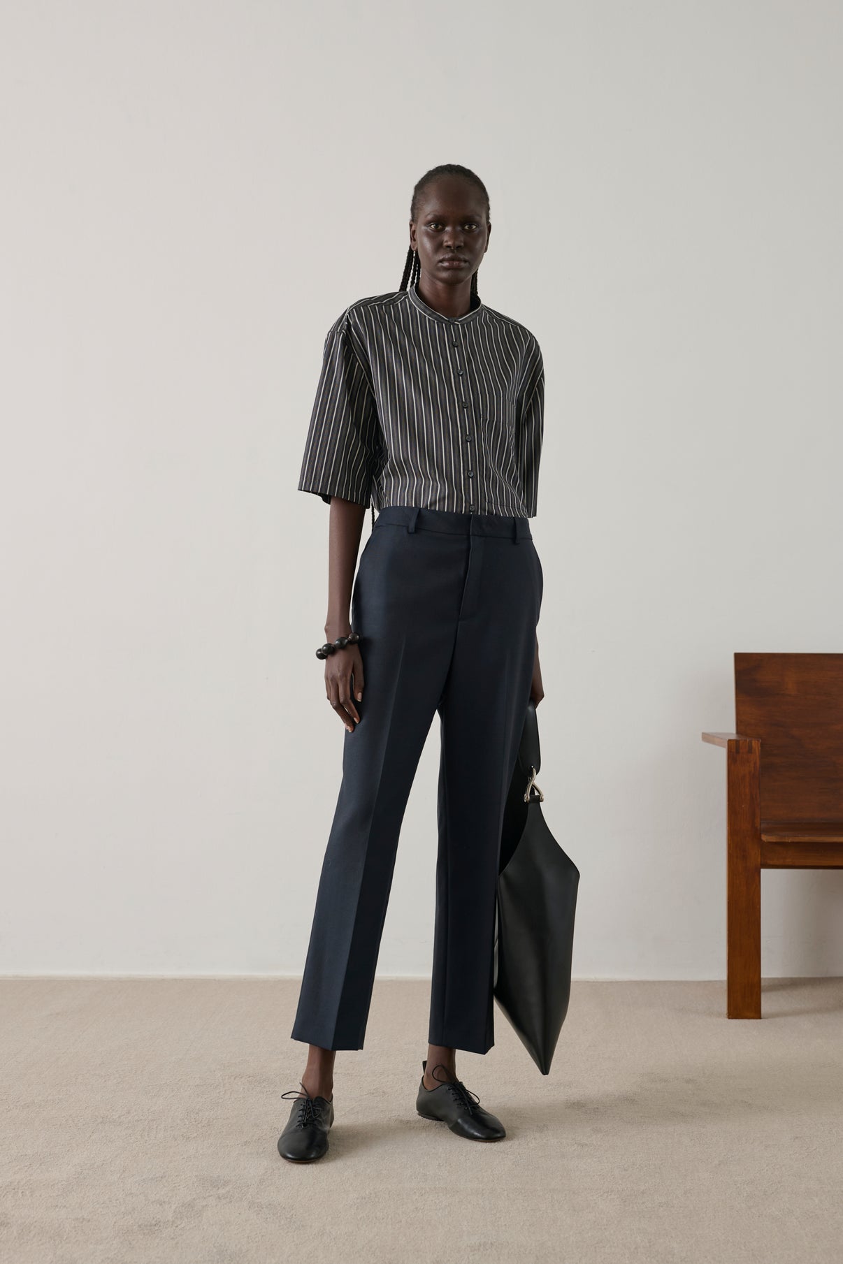 Gabriel trousers - Navy - Wool - Women vue 5