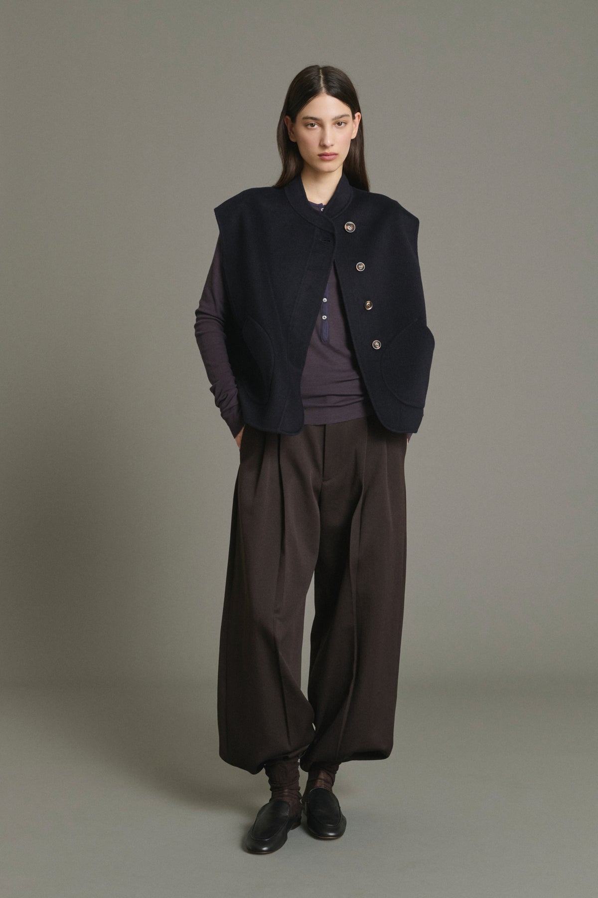 Jacket Adeline - Deep Navy Wool Women - Soeur vue 5