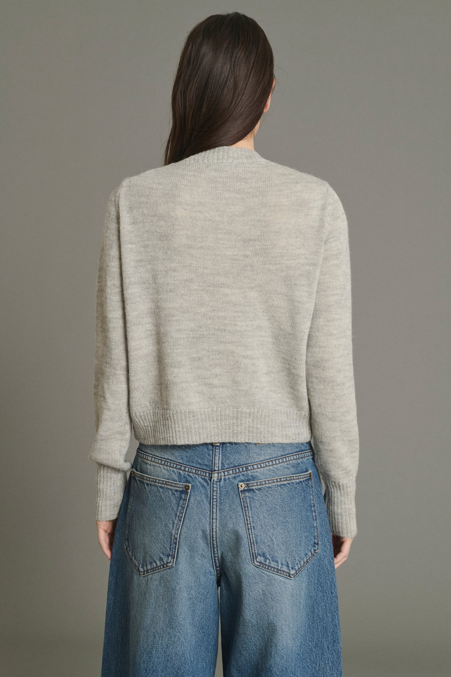 Griffith Cardigan - Light Grey Marl - Wool - Women