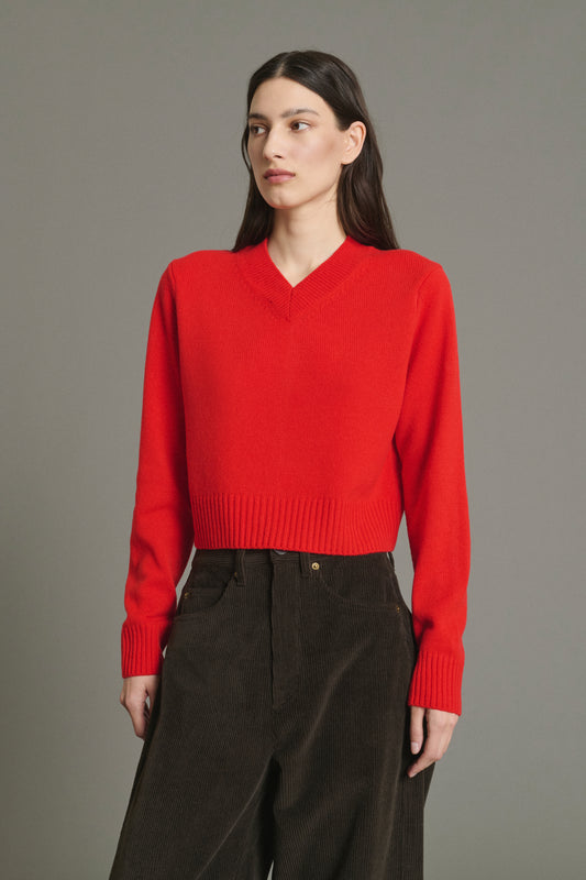 Pullover Jonas - Red - Merino Wool - Women