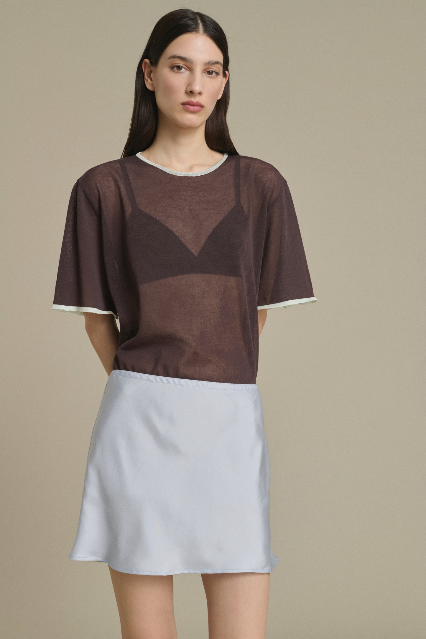 Anna mini sky blue knit skirt Soeur & TL180 - Soeur