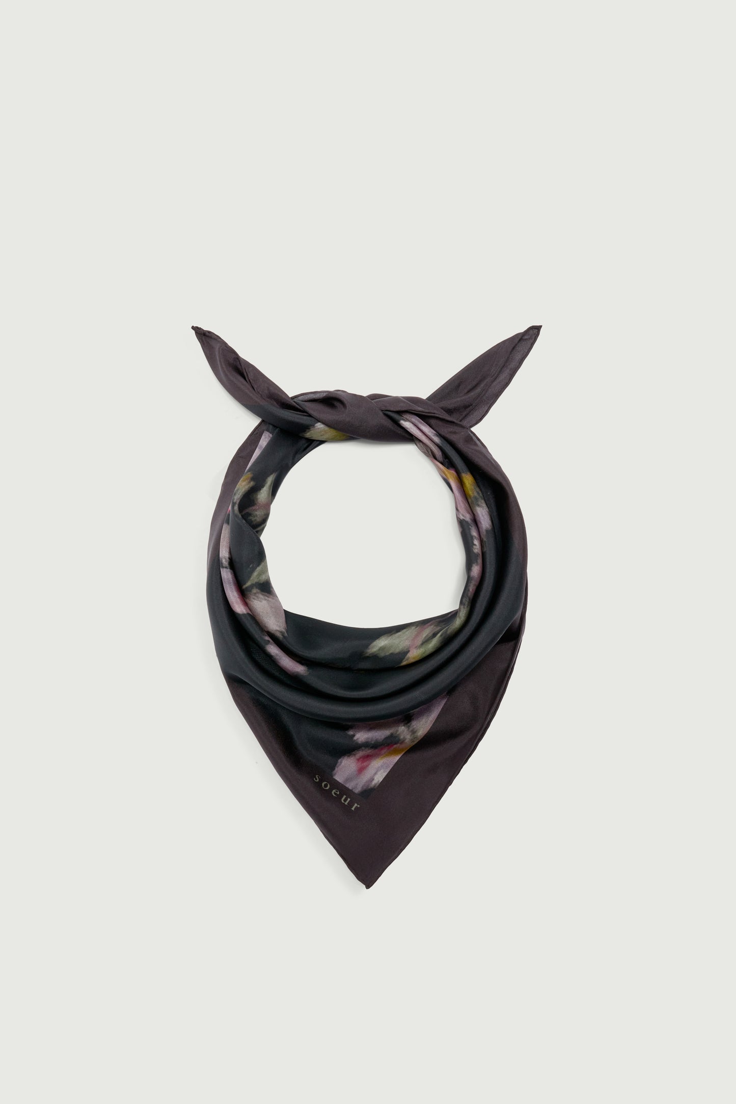 Scarf Capucine - Anthracite/Purple - Silk - Women