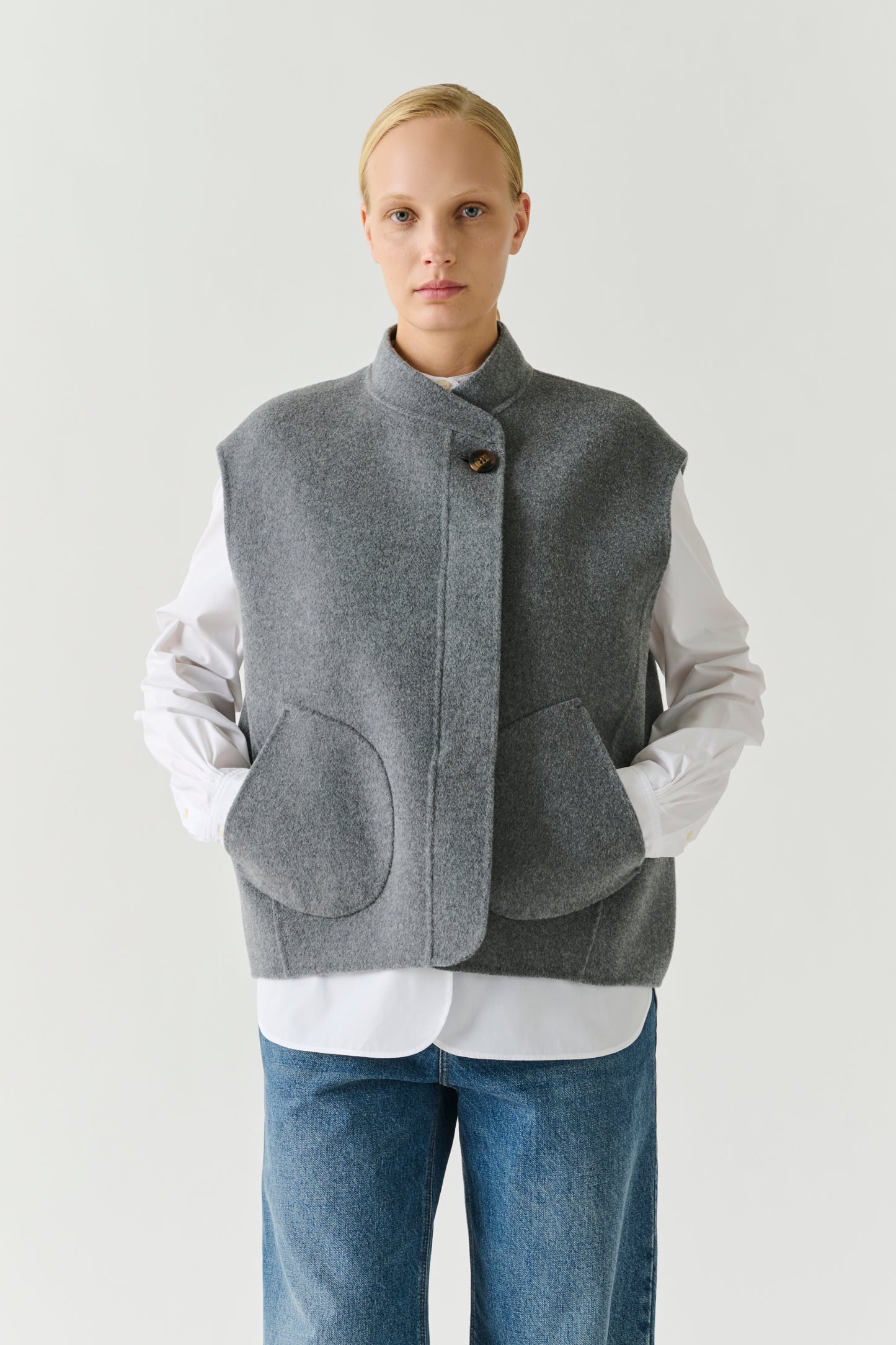 Adeline jacket - Light Grey - Wool - Women